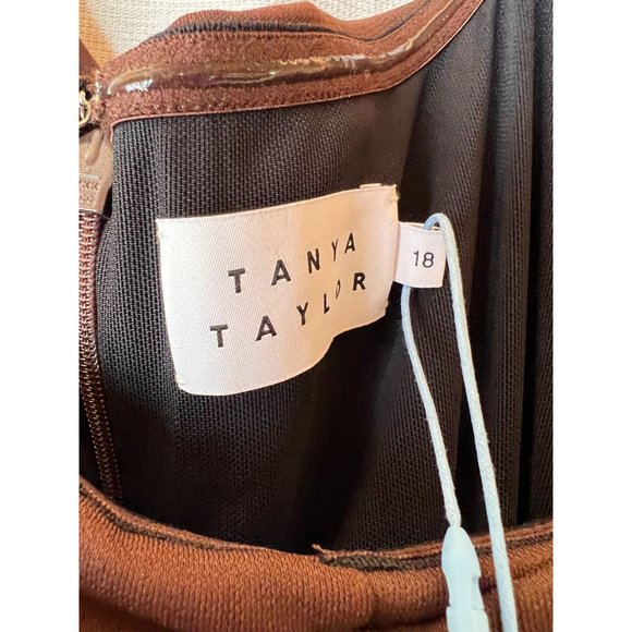 Tanya Taylor Marla Ruched Maxi Fit and Flare Dress Off Shoulder Mocha Brown 18 - Picture 6 of 16